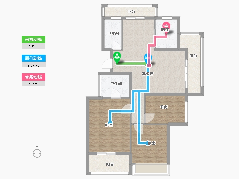 浙江省-绍兴市-华宇兰园-96.00-户型库-动静线