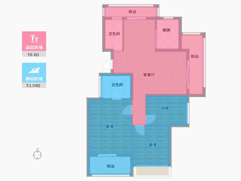 浙江省-绍兴市-华宇兰园-96.00-户型库-动静分区