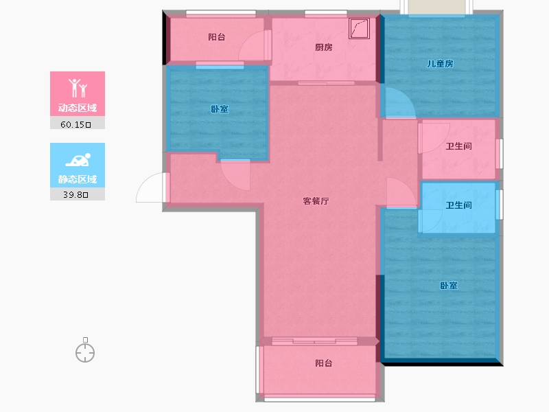 浙江省-绍兴市-诸暨碧桂园-89.58-户型库-动静分区