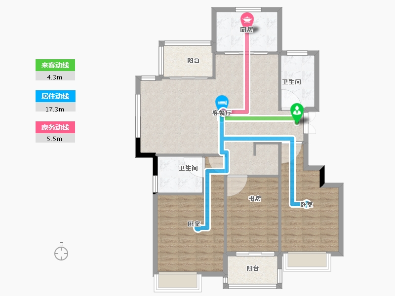 浙江省-宁波市-巨鹰牡丹苑-111.00-户型库-动静线