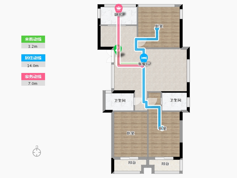 浙江省-绍兴市-万邦名邸-104.00-户型库-动静线