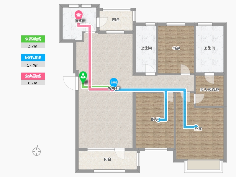 辽宁省-大连市-普罗旺斯-132.02-户型库-动静线