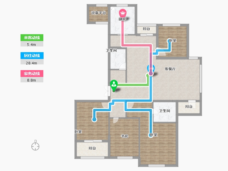 浙江省-宁波市-阳光威尼斯-146.00-户型库-动静线