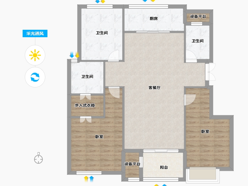 浙江省-宁波市-国骅宜家华府-99.00-户型库-采光通风