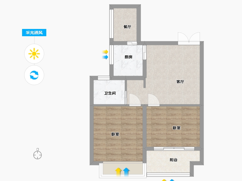 江苏省-扬州市-席家花园-52.00-户型库-采光通风