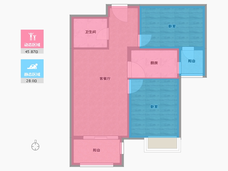 河北省-廊坊市-香河京汉君庭-65.93-户型库-动静分区