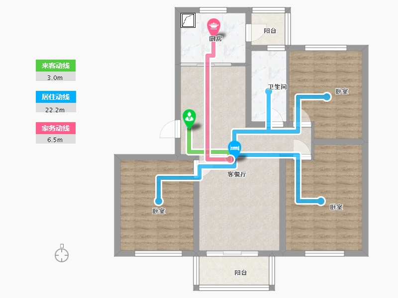 江苏省-扬州市-江广之星-85.00-户型库-动静线