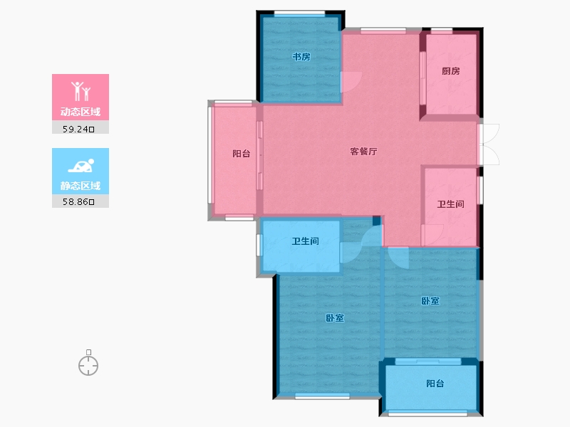 浙江省-绍兴市-滨江城市之星-107.76-户型库-动静分区