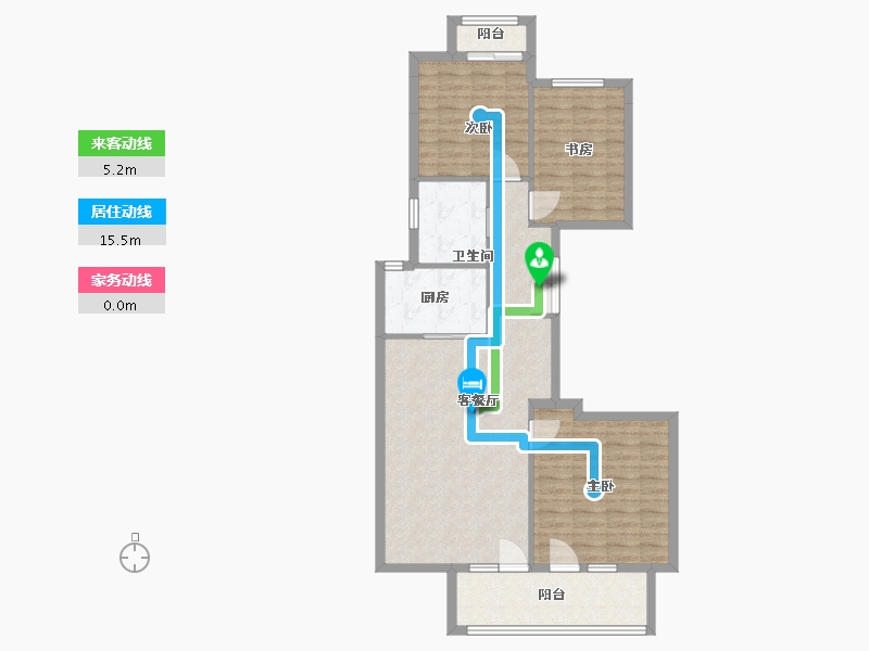 山东省-青岛市-紫薇广场-94.40-户型库-动静线