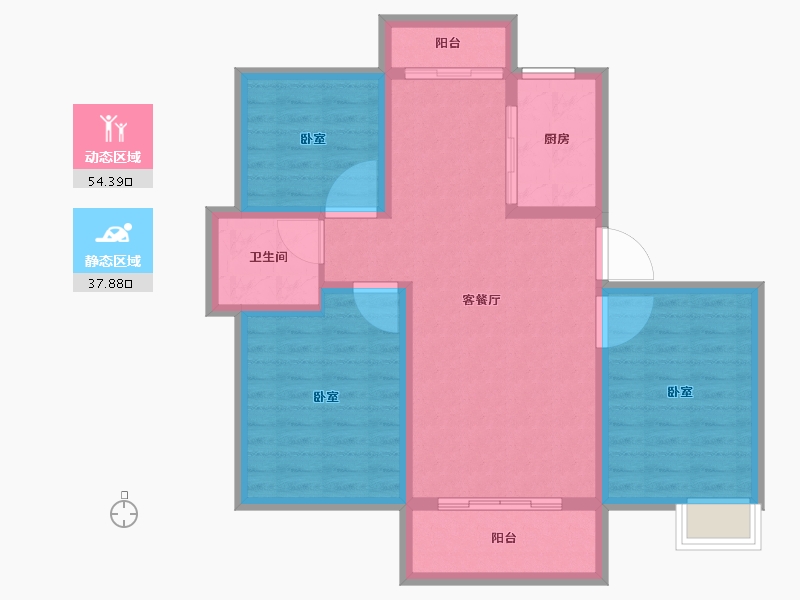 安徽省-合肥市-东方早城-82.53-户型库-动静分区