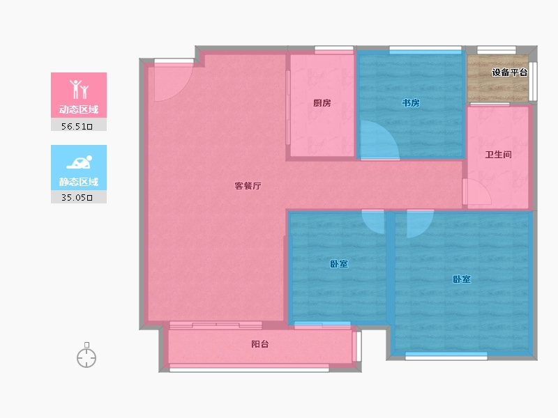 浙江省-宁波市-国骅宜家华府-86.01-户型库-动静分区