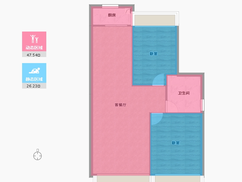 辽宁省-盘锦市-华发新城-67.31-户型库-动静分区