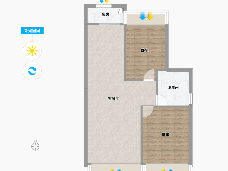 辽宁省-盘锦市-华发新城-67.31-户型库-采光通风