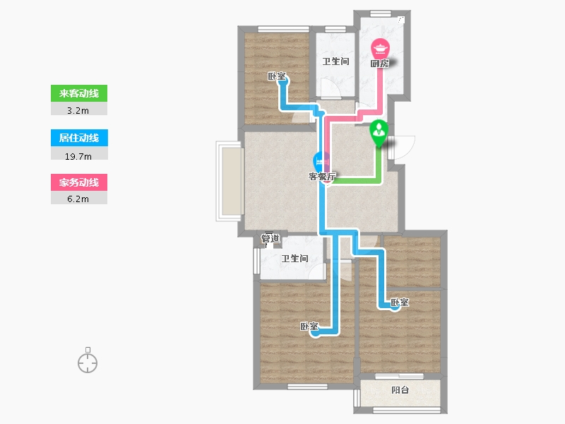 浙江省-杭州市-凯喜雅锦河湾-81.98-户型库-动静线