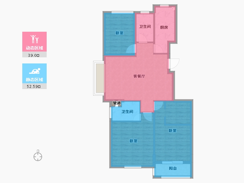 浙江省-杭州市-凯喜雅锦河湾-81.98-户型库-动静分区