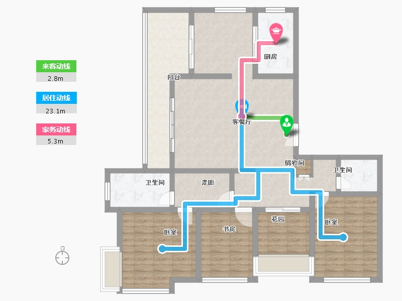 江苏省-无锡市-龙泽半岛逸湾-119.01-户型库-动静线