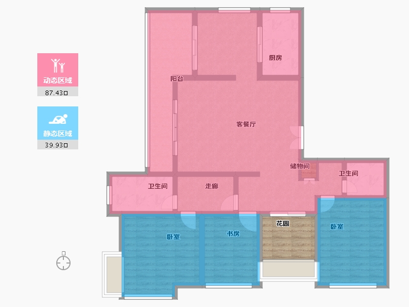 江苏省-无锡市-龙泽半岛逸湾-119.01-户型库-动静分区