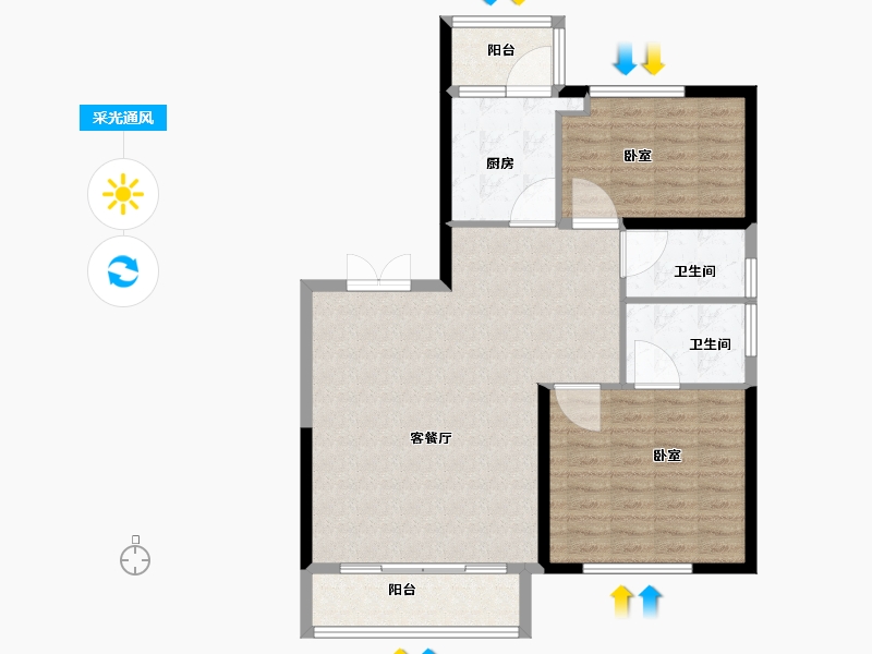 黑龙江省-齐齐哈尔市-锦湖·金色世家-94.01-户型库-采光通风