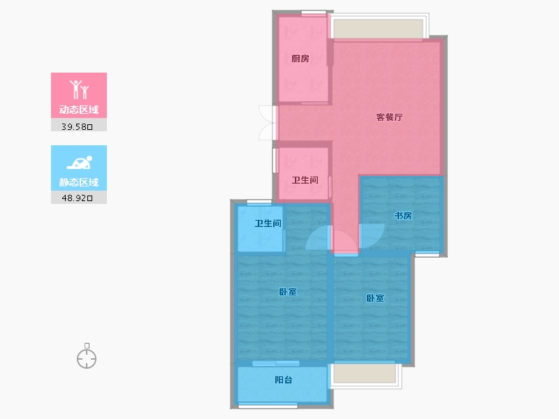 江苏省-扬州市-席家花园-79.00-户型库-动静分区