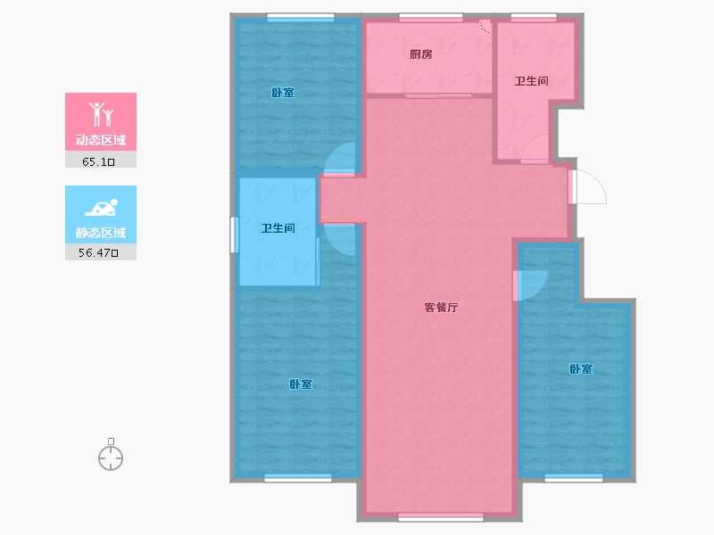 辽宁省-锦州市-东湖凤还朝-109.94-户型库-动静分区