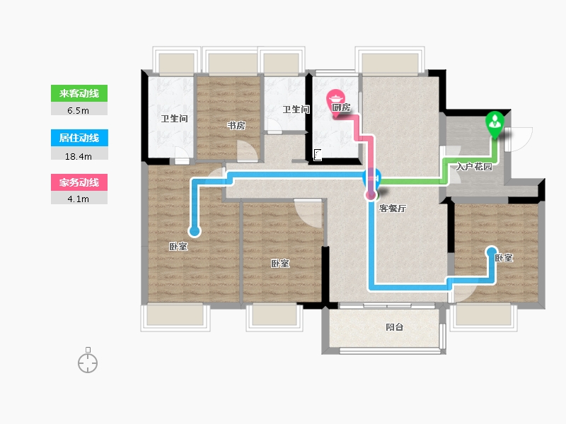 江苏省-扬州市-宝应碧桂园-112.07-户型库-动静线