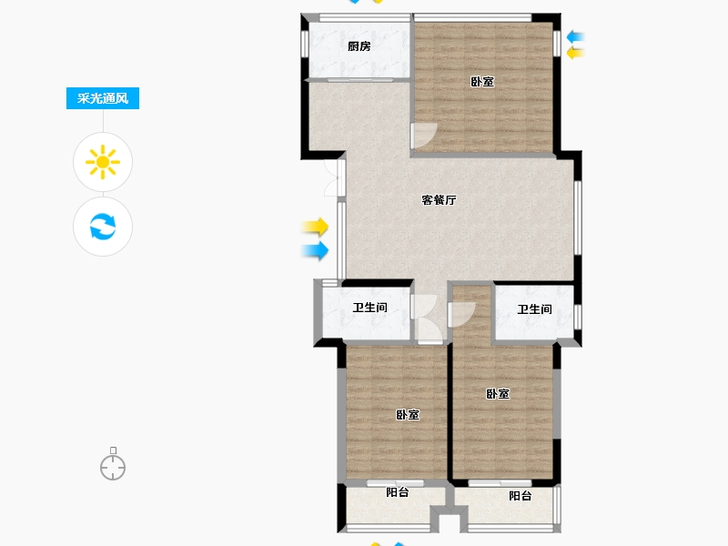 浙江省-绍兴市-万邦名邸-104.10-户型库-采光通风