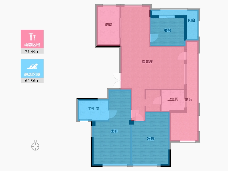 山东省-青岛市-紫薇广场-124.09-户型库-动静分区