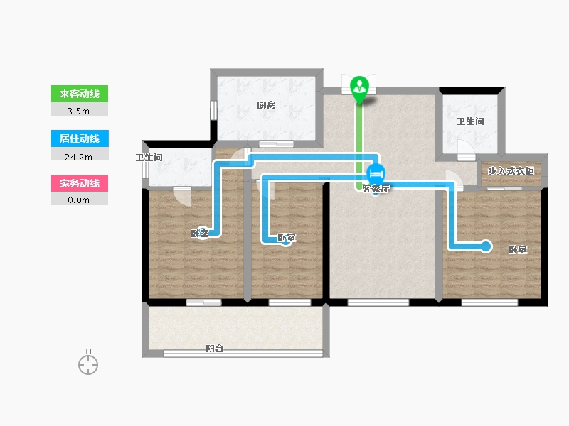 江苏省-南京市-长江路九号-104.00-户型库-动静线