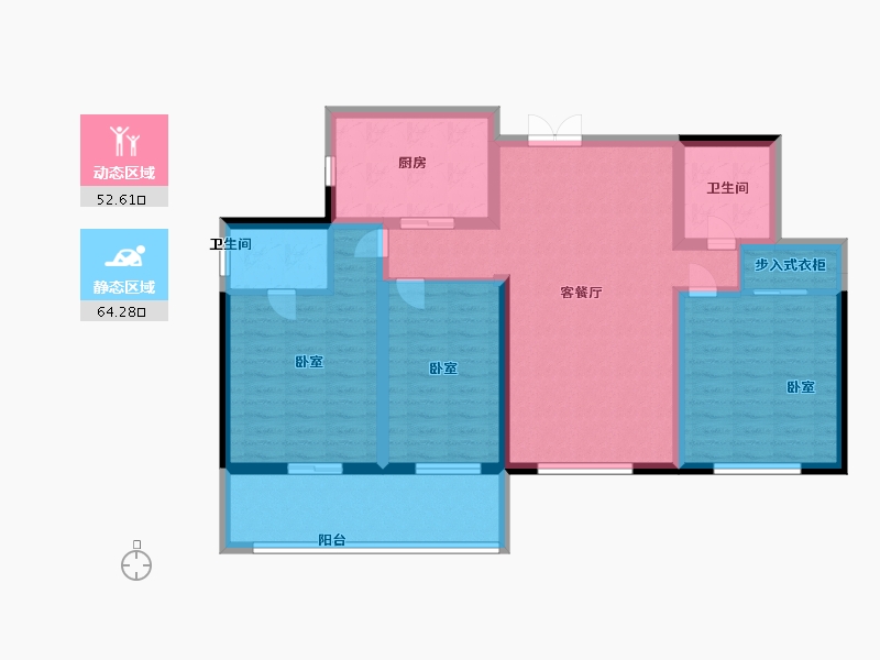 江苏省-南京市-长江路九号-104.00-户型库-动静分区