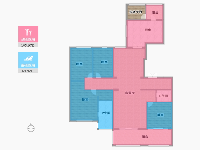 浙江省-杭州市-金地天逸-159.99-户型库-动静分区