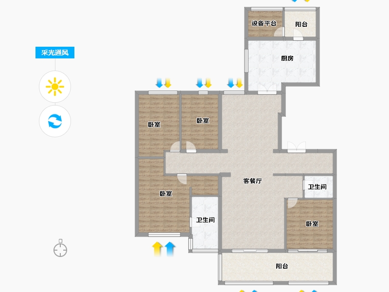 浙江省-杭州市-金地天逸-159.99-户型库-采光通风