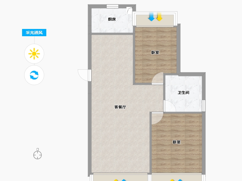 辽宁省-盘锦市-华发新城-69.52-户型库-采光通风