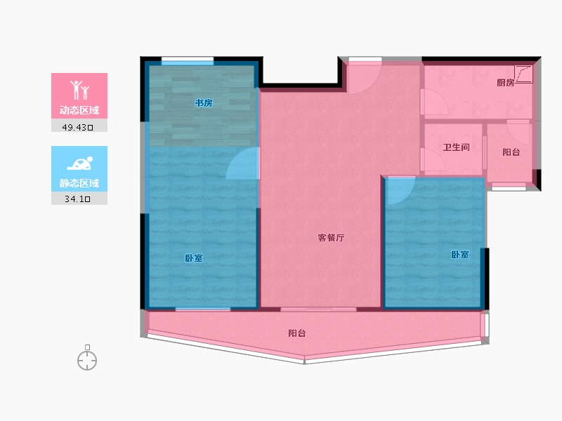 江西省-南昌市-朝阳江上院-76.00-户型库-动静分区