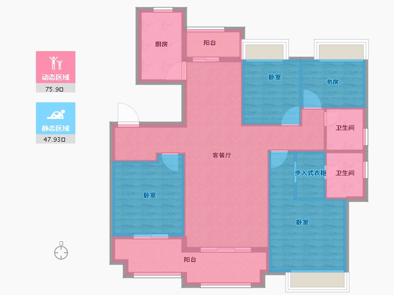 浙江省-宁波市-银亿上府-112.00-户型库-动静分区