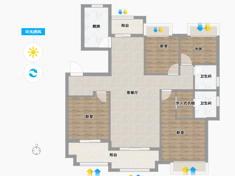 浙江省-宁波市-银亿上府-112.00-户型库-采光通风