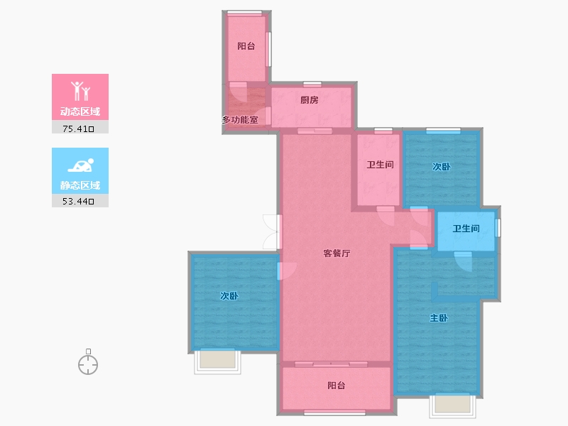 山东省-青岛市-万合馨苑-114.40-户型库-动静分区