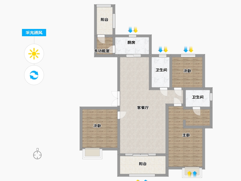 山东省-青岛市-万合馨苑-114.40-户型库-采光通风