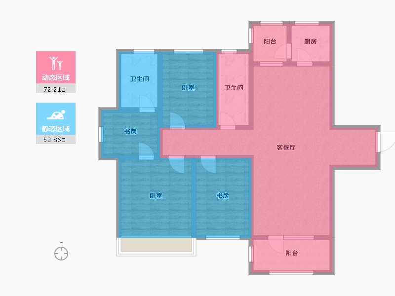 辽宁省-大连市-普罗旺斯-110.26-户型库-动静分区