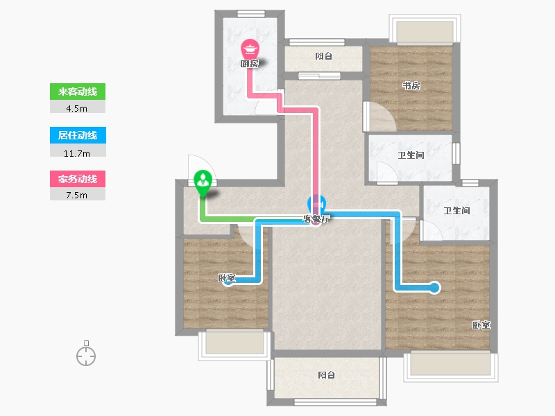 浙江省-宁波市-银亿上府-91.99-户型库-动静线