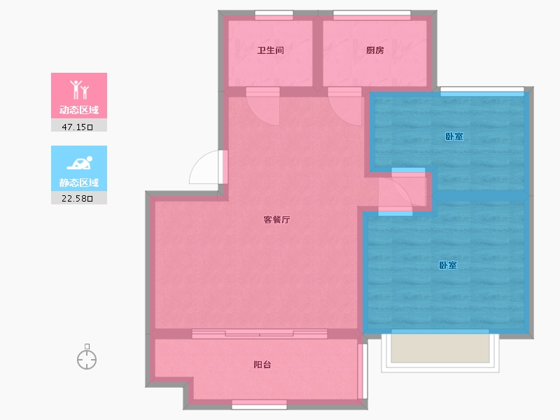 山东省-日照市-裕升璞院-61.61-户型库-动静分区