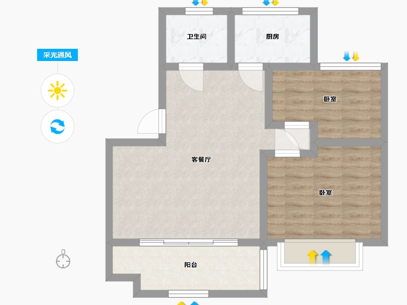 山东省-日照市-裕升璞院-61.61-户型库-采光通风