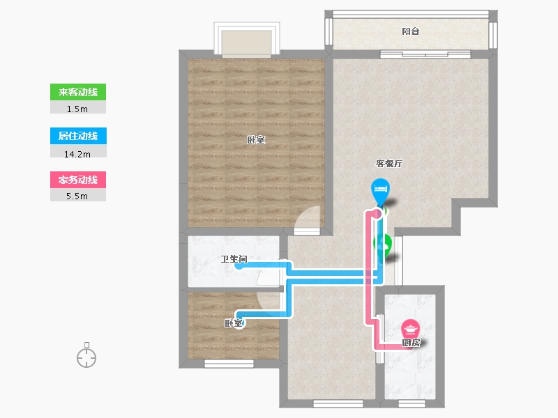 黑龙江省-佳木斯市-公园壹号-79.66-户型库-动静线