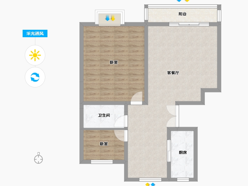 黑龙江省-佳木斯市-公园壹号-79.66-户型库-采光通风