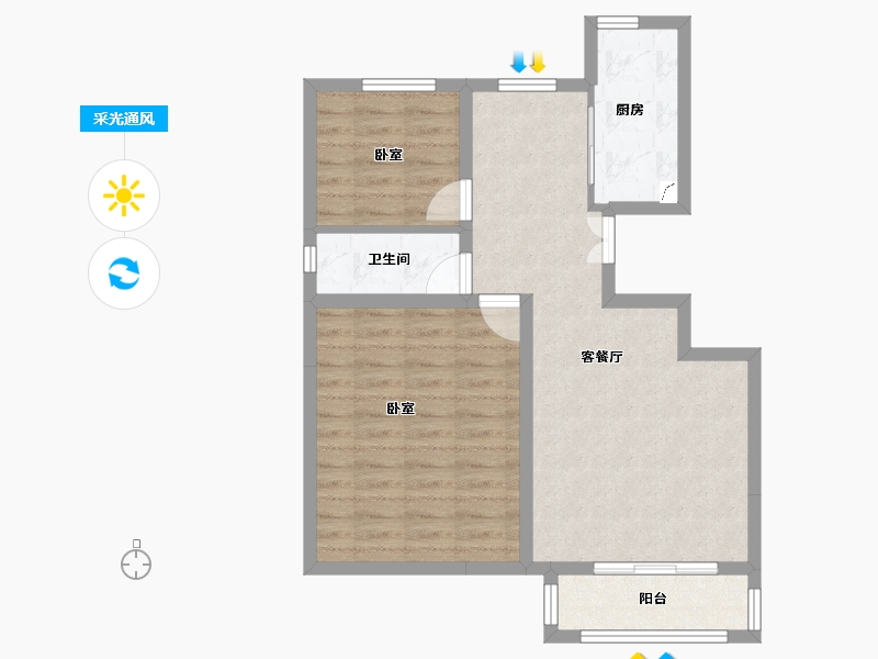 黑龙江省-佳木斯市-公园壹号-68.78-户型库-采光通风