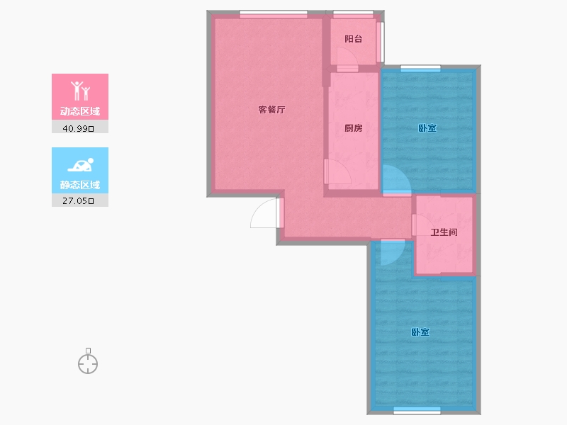 辽宁省-抚顺市-抚顺巴塞-60.56-户型库-动静分区