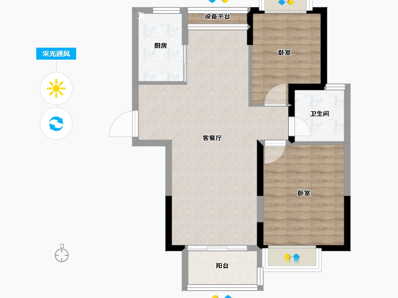 浙江省-宁波市-郁金香中心-71.91-户型库-采光通风