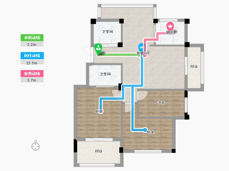 浙江省-杭州市-恒厚阳光城-86.00-户型库-动静线