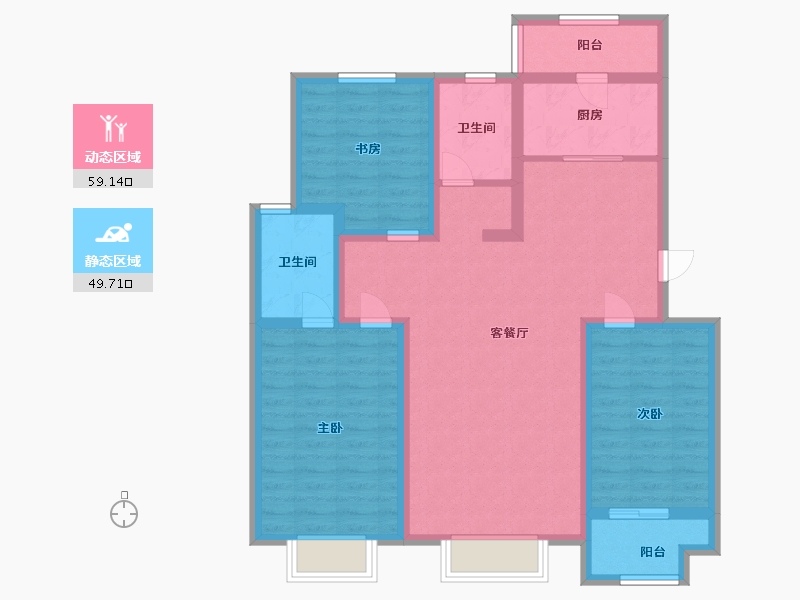 山东省-青岛市-宝佳中央湖岸-96.30-户型库-动静分区