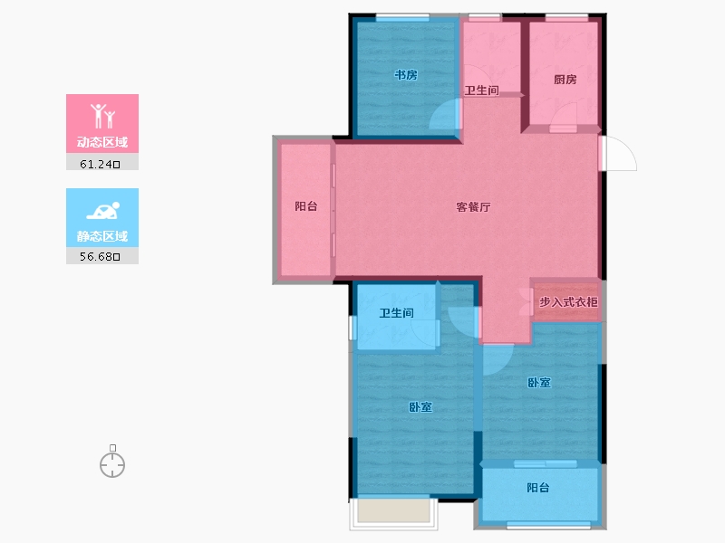 江苏省-无锡市-港下红豆万花城-106.01-户型库-动静分区