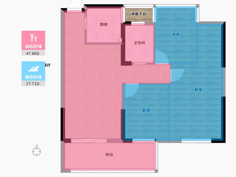 浙江省-宁波市-宁兴嘉利玫瑰园-78.00-户型库-动静分区